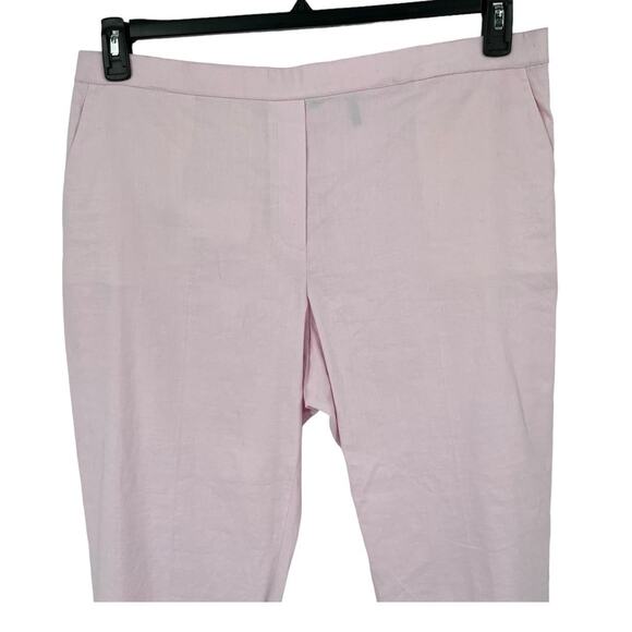 Theory pants Treeca Pull-On Good Linen cropped pink size 16 - Picture 3 of 8